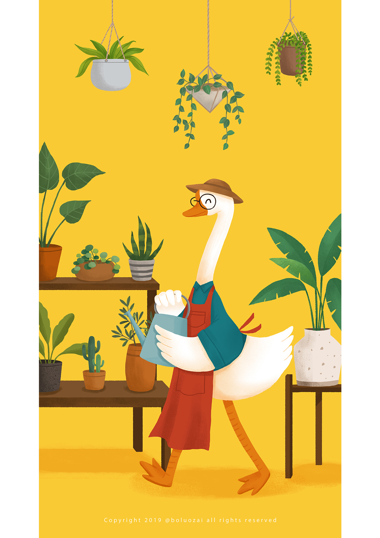 今日是大鹅嘎--鹅言鹅语|插画|创作习作|菠萝油条虾 - 原创作品