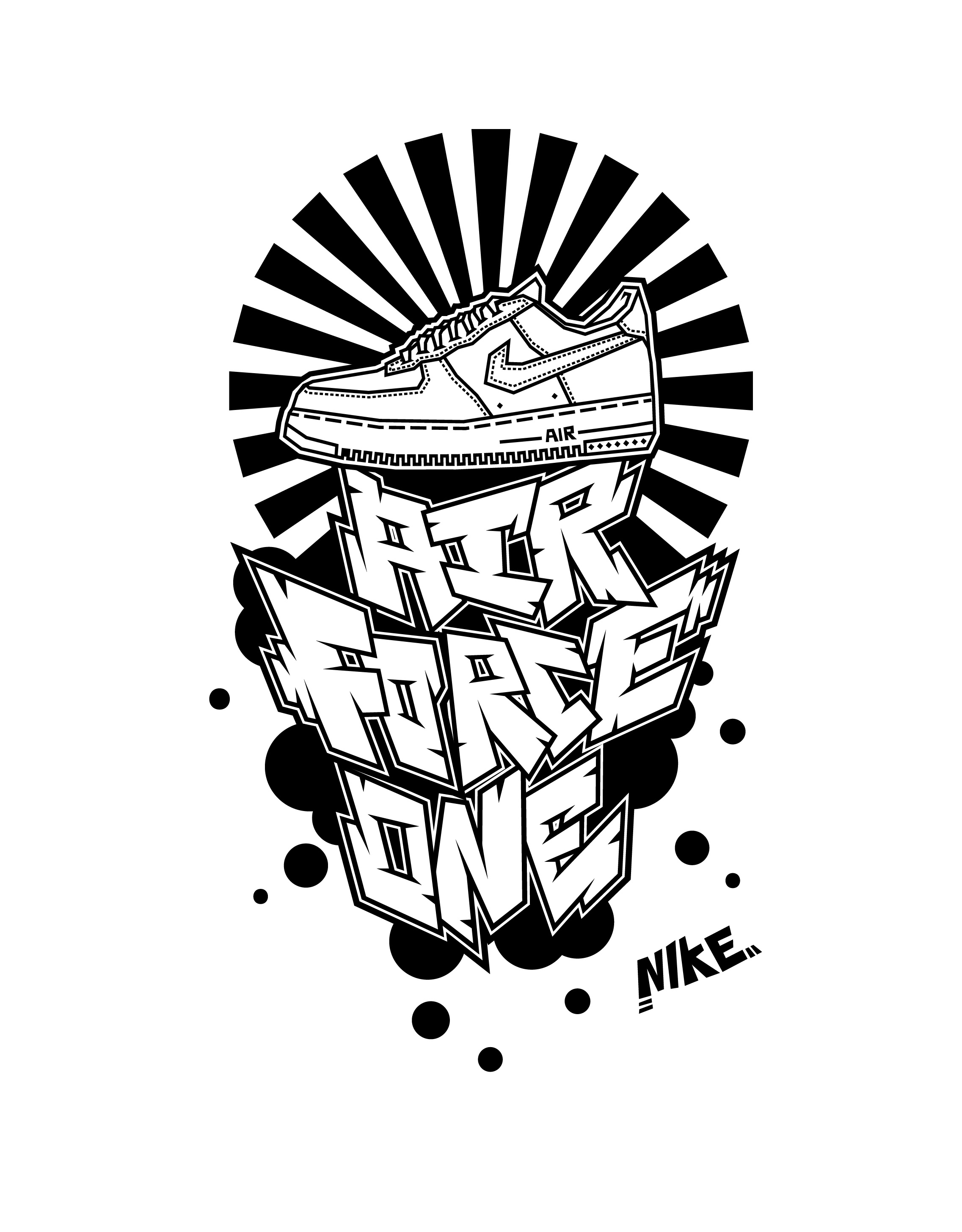 近期几幅黑白涂鸦字体插画