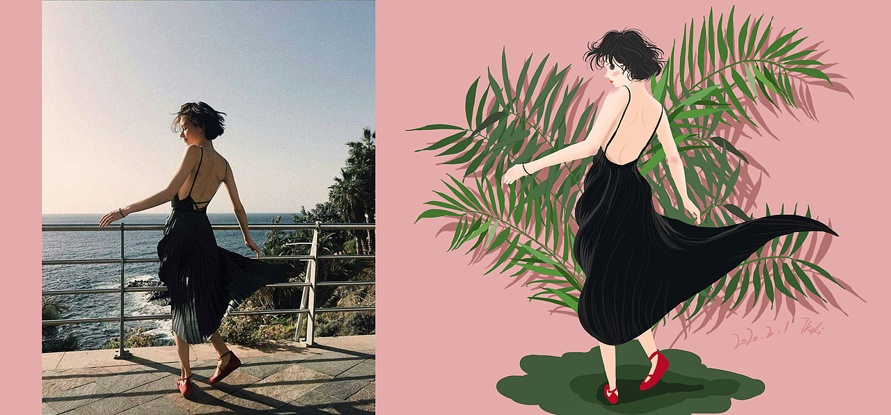 小黑裙（图ZMTk0NTc1MzA0） - 创作习作 - 站酷设计师KIKI_鐢原创素材 - 站酷ZCOOL