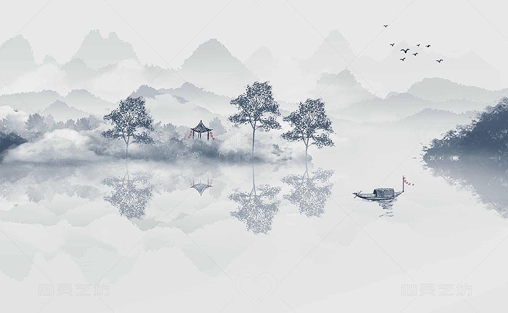 淡雅山水（图ZMjcwMTA3Njc2） - 商业插画 - 站酷设计师心灵艺坊原创素材 - 站酷ZCOOL