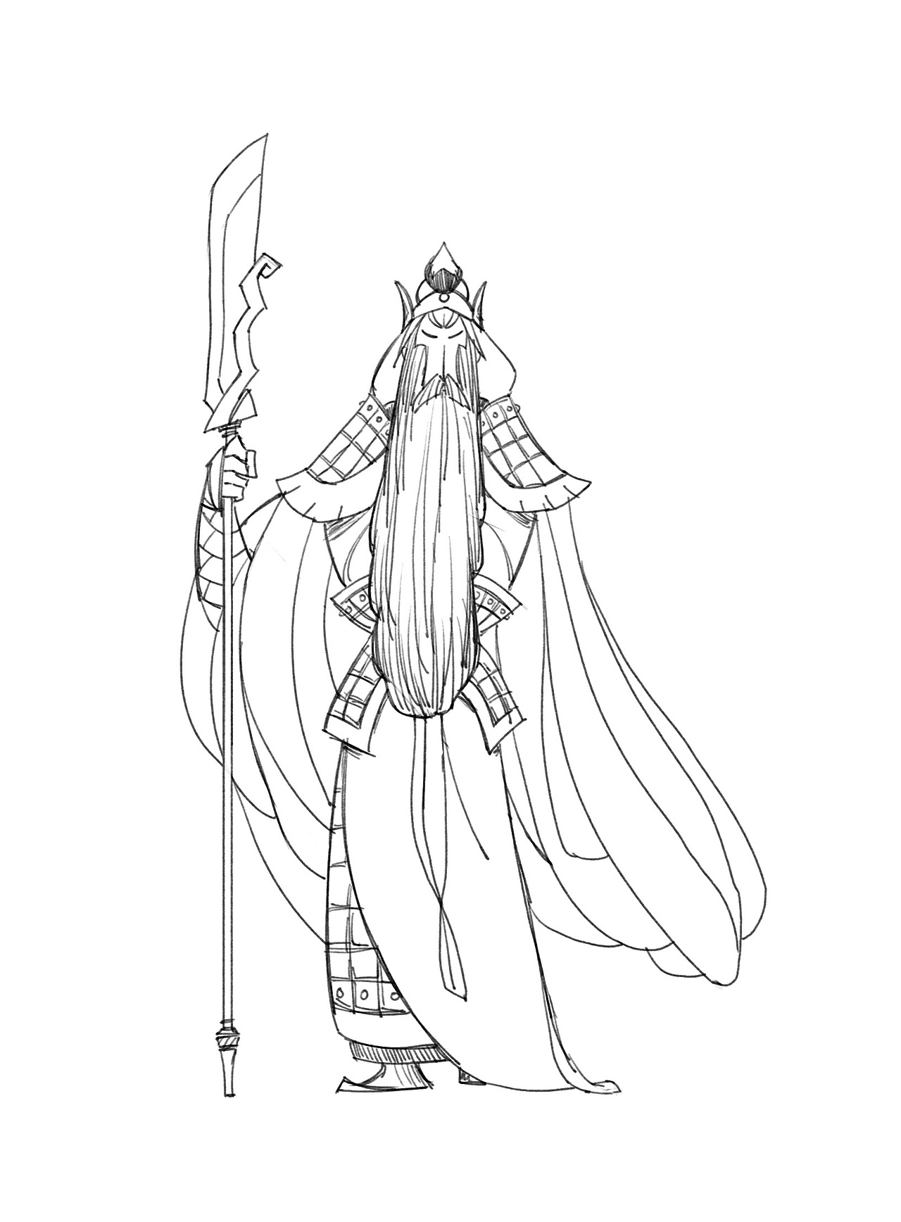 戏曲人物角色设计-关胜