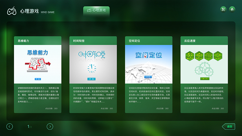 数据大屏设计-军人自助减压系统