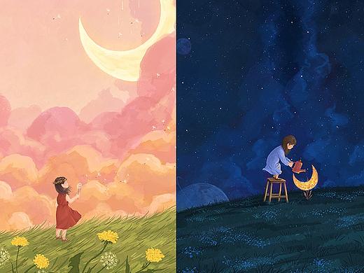 关于月亮的白天与夜晚