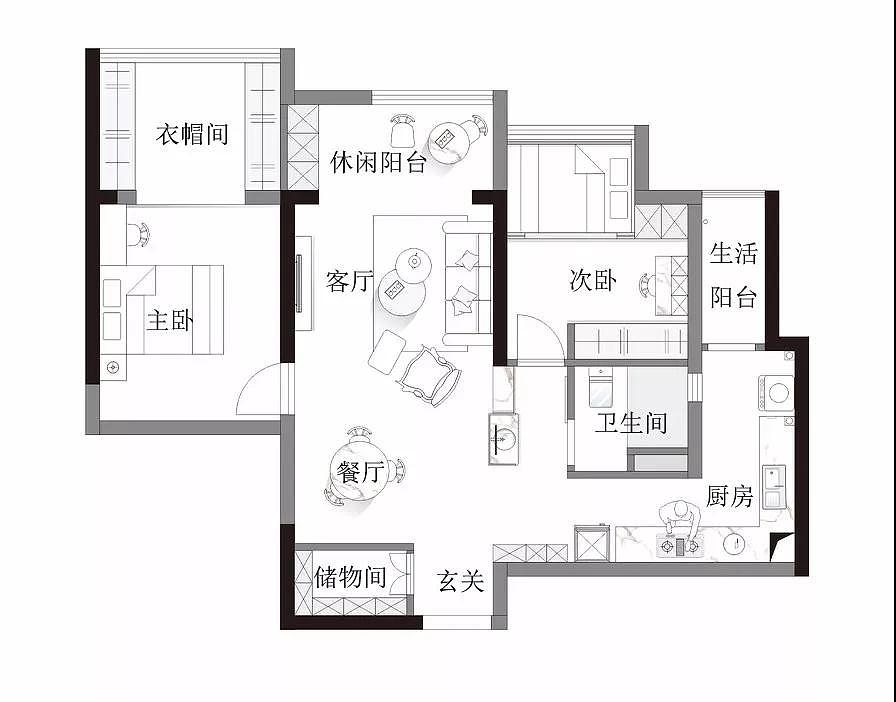 阳台改衣帽间,盥洗台做隔断,网友五星好评!