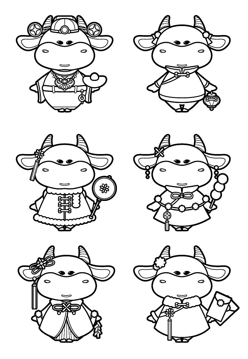吉祥物牛怎么画简单图片