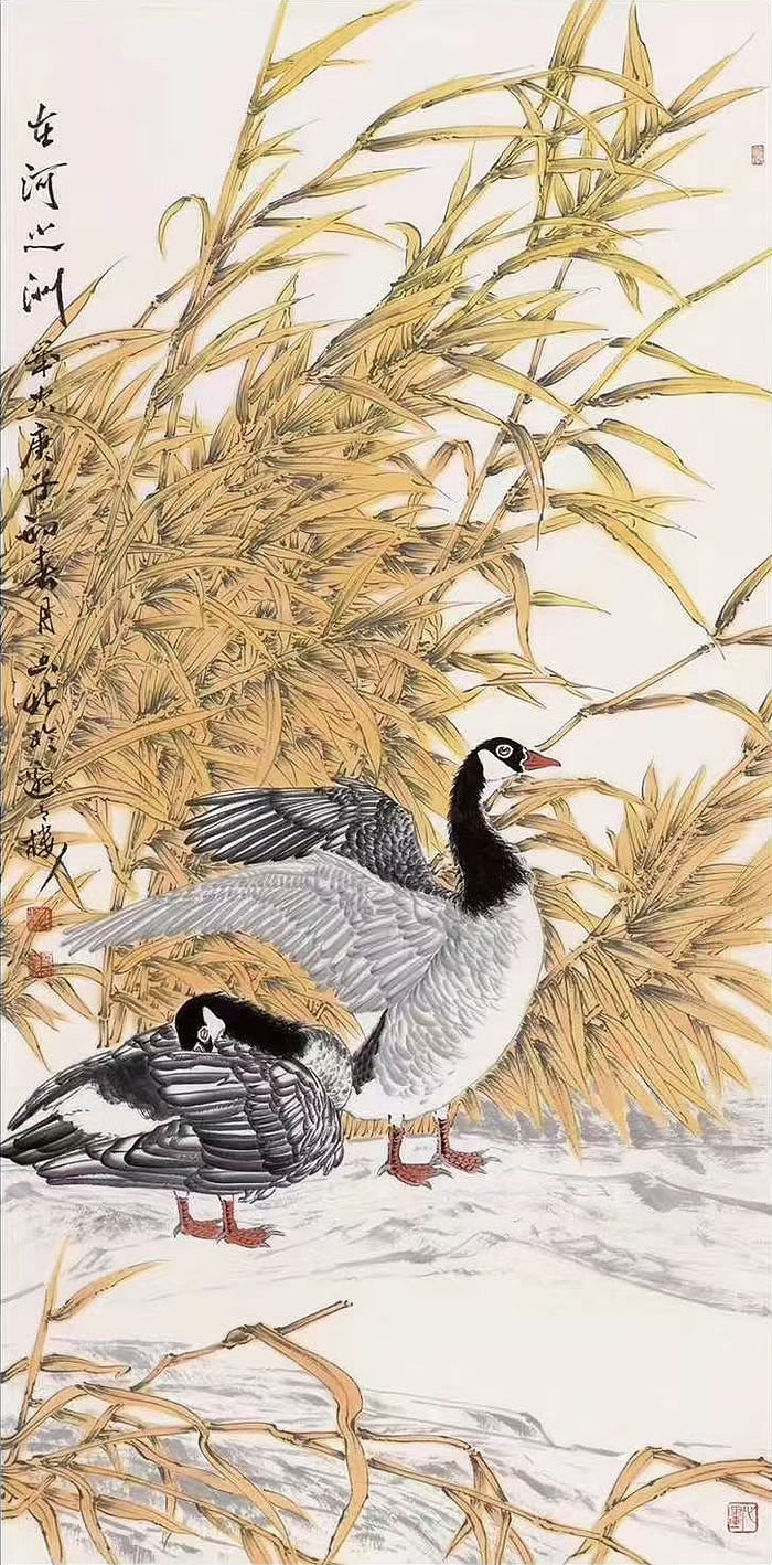 画家董玉新，当代主题性花鸟画领军人物（图ZMjg1MDM0OTQ4） - 绘画 - 站酷设计师易阁字画网张小克原创素材 - 站酷ZCOOL