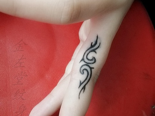 图腾手指小清新纹身金左堂纹身河南安阳tattoo遮盖疤痕
