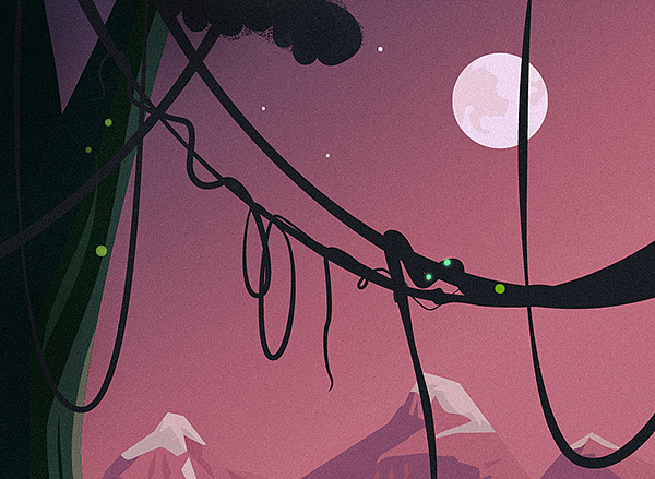 矢量插畫 | 夜晚叢林的黑豹（圖ZMjA2NjA0MjYw） - 創(chuàng)作習(xí)作 - 站酷設(shè)計師學(xué)會學(xué)會原創(chuàng)素材 - 站酷ZCOOL