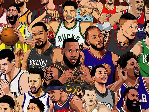 NBA2020-21赛季各位球星的合影