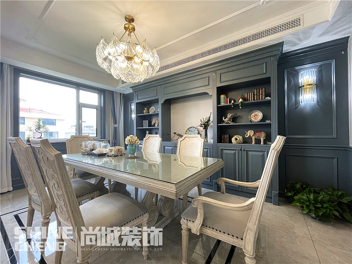 泰安三合御都350平现代美式风格装修设计实景案例