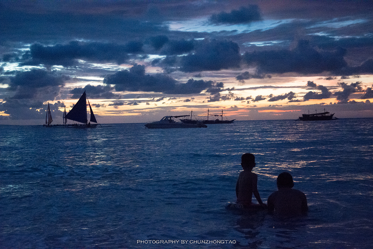 菲律宾长滩岛日落风帆