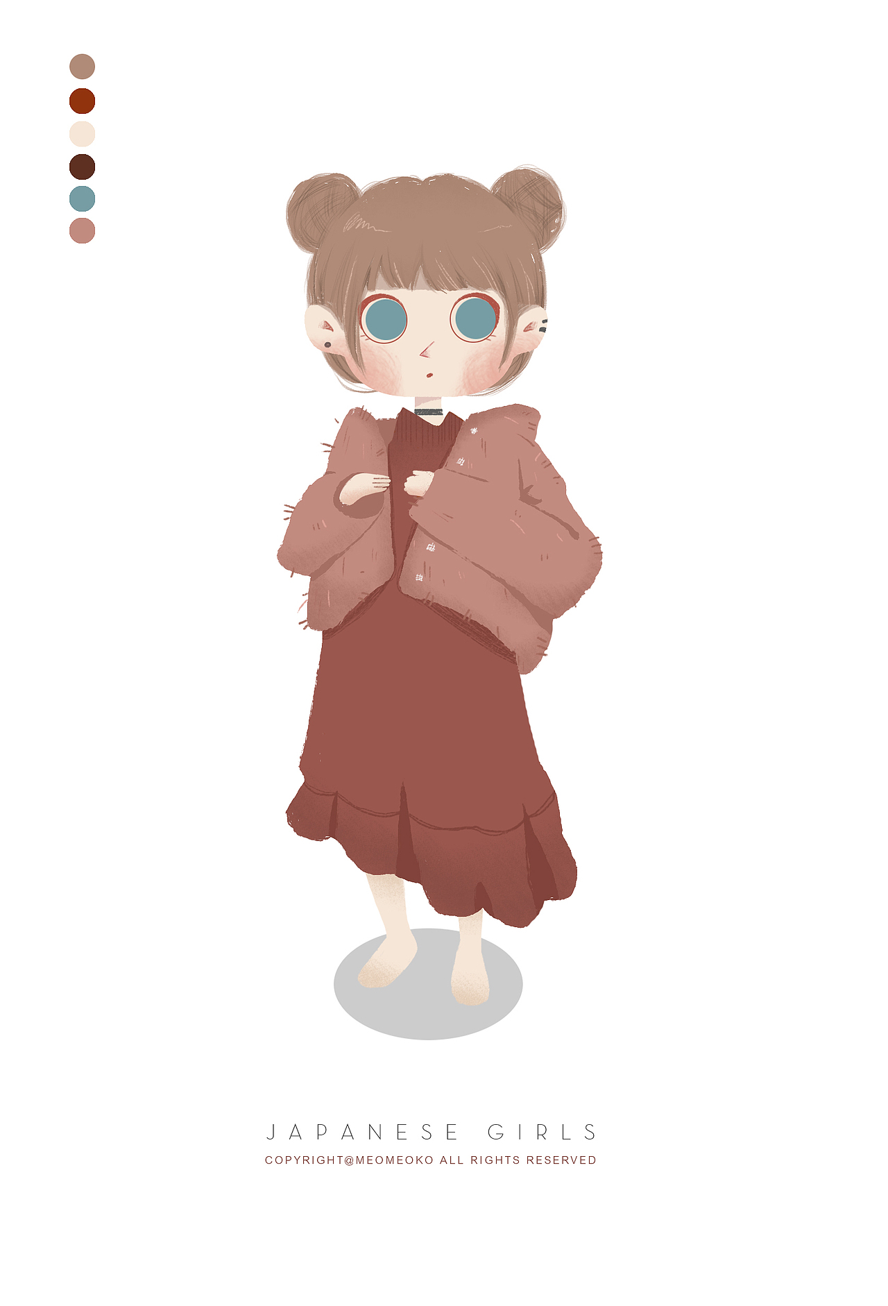 [MEOMEOKO]原创插画-JAPANESE GIRLS①（图ZOTk0NzYwNDA=） - 创作习作 - 站酷设计师哞哞子MEOMEOKO原创素材 - 站酷ZCOOL