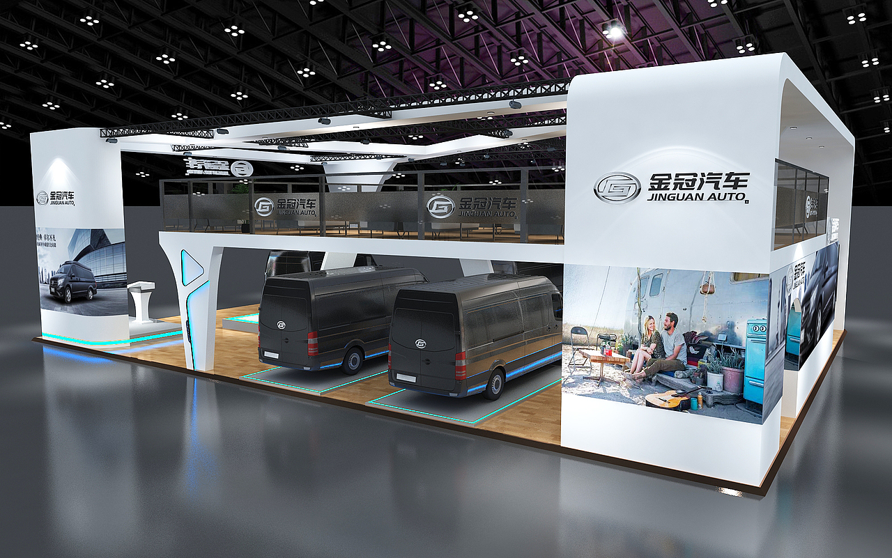 金冠汽车展位展览设计3d效果图