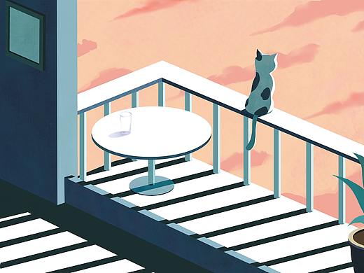 阳台与猫 临摹默写（个人主页-ZMzcyOTYxNDQ=） - 创作习作 - 站酷设计师杨文李原创素材 - 站酷ZCOOL