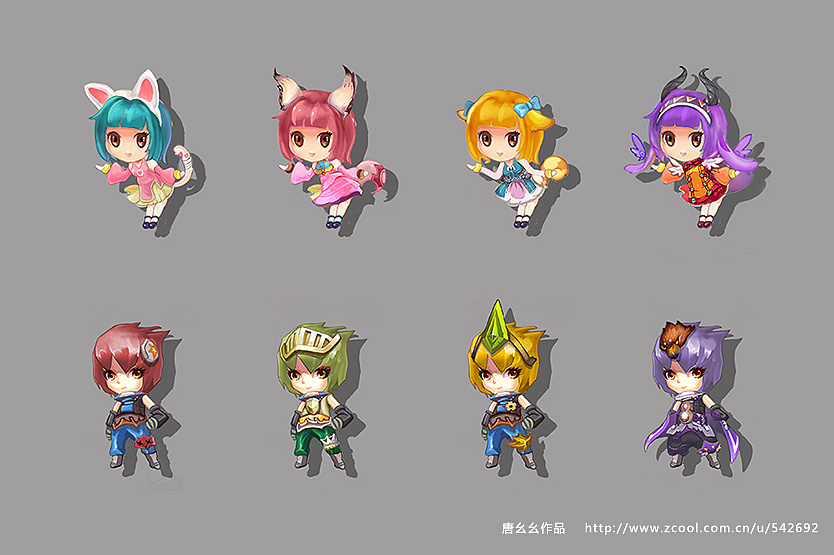 q版角色设计|插画|游戏原画|echoning - 原创作品 - 站酷 (zcool)