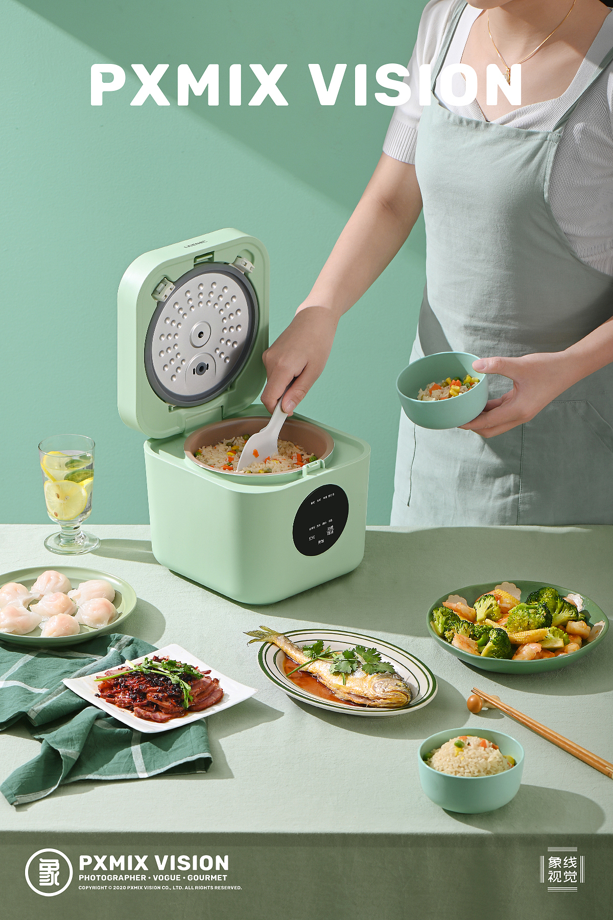 小家电摄影丨薄荷绿电饭煲 光影集 PXMIX VISION（图ZMjU5OTAwMzY4） - 产品摄影 - 站酷设计师光影集原创素材 - 站酷ZCOOL