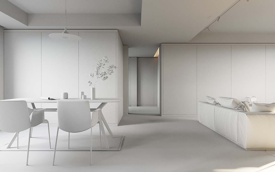 白色极简二居室