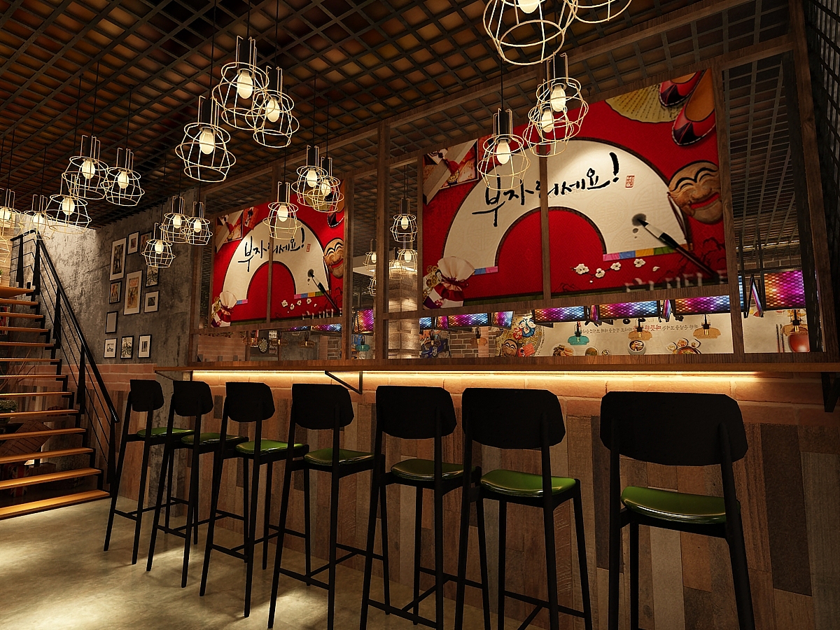 工业风餐厅（图ZMTU1OTczNTEy） - 家装设计 - 站酷设计师一九九二效果图原创素材 - 站酷ZCOOL