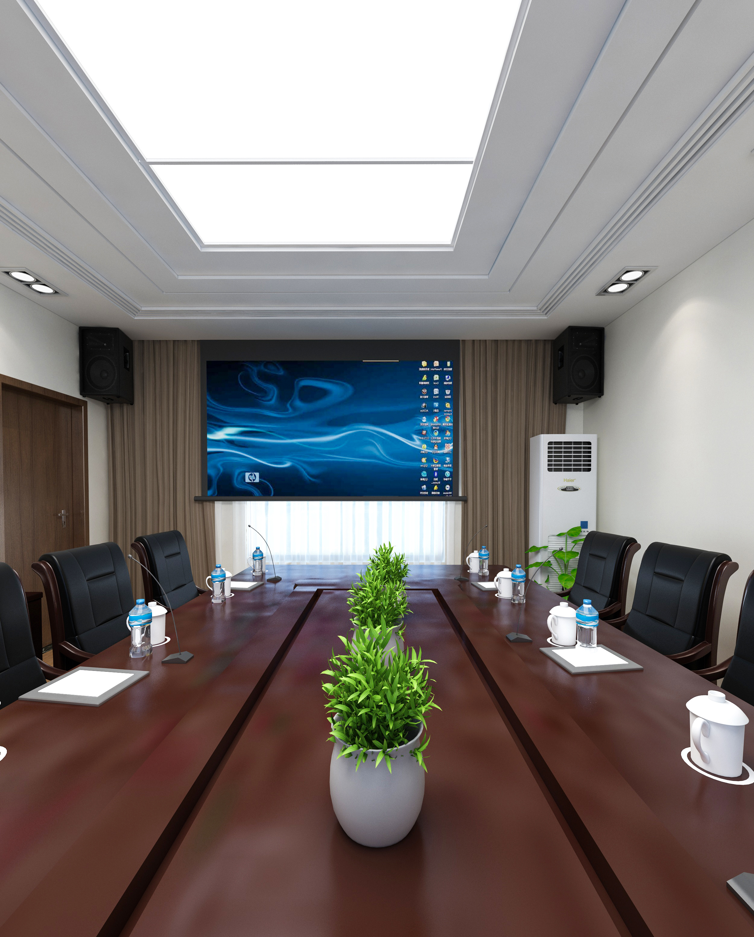 办公室会议室背景墙装修效果图 – 设计本装修效果图