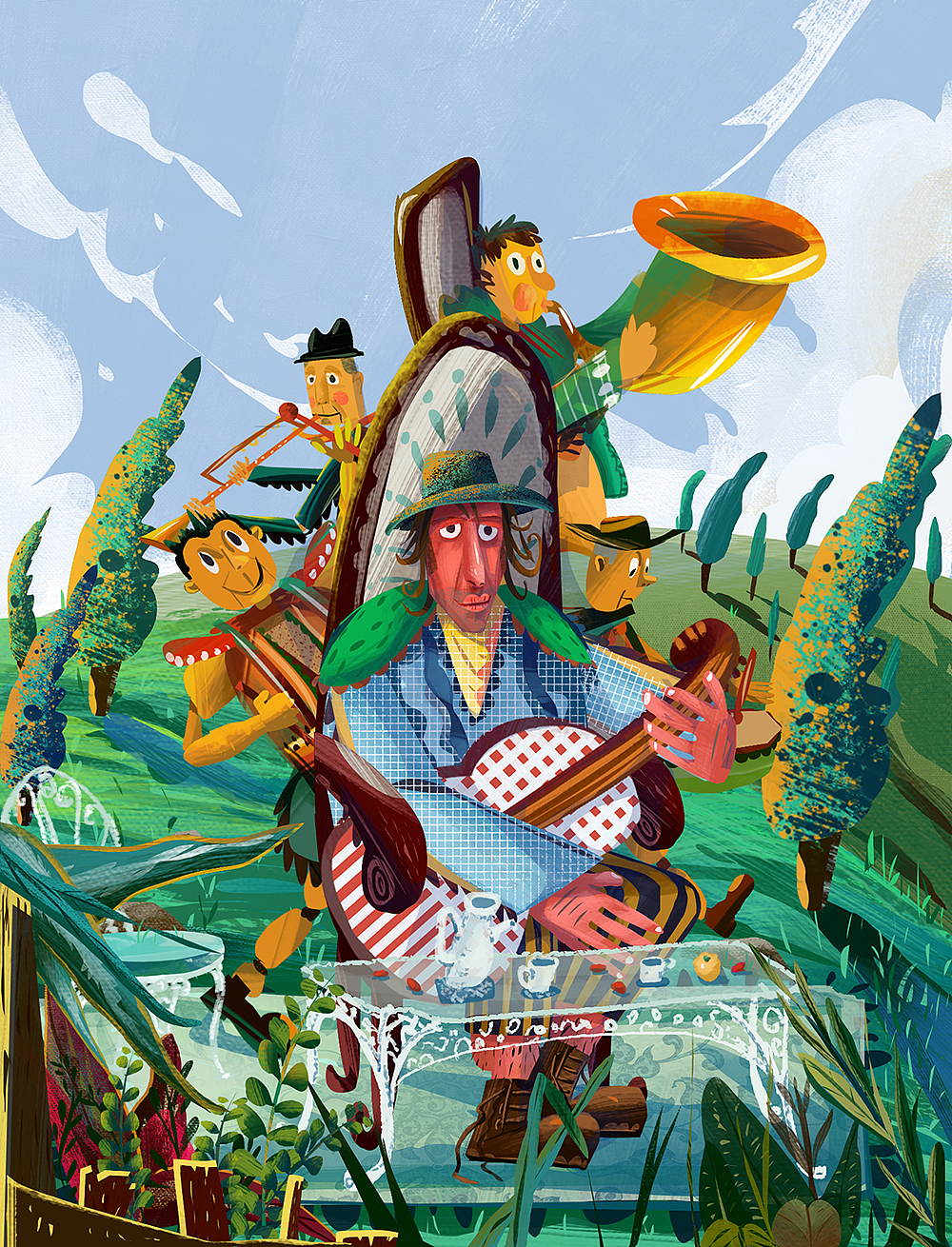 暂时这么多了
<br>说一下画这本绘本的感触与心得。这次的作画也是一种积累尝试与创新吧,整个过程到是蛮轻松的,无拘无束,想画什么就画什么,没有编辑的束缚,也没有反复无常的修改。也没有被编辑催稿的那种痛苦。这也就是快乐轻松的地方吧。<br>已经好几个月没有工作了,每天起来就画吧,唯一忧虑的地方就生活,毕竟人不是铁,还是得吃饭,生活,追求精神快乐的同时还是得面对现实中的事情;所以这个系列画的时候还是有些浮躁,没有完全静下心来认真揣摩。接下来的会更加认真的画好每一张画,争取找到属于自己的那一片天地。<br>我并不太懂什么技巧什么的,感觉舒服了就可以,这样安心。也在这个快节奏的社会里,给自己一点空间,好好静下心来画几张画。<br>什么事情最重要,当然是开心。开心最重要。今天就分享到这里,不喜勿喷,希望能跟大家多多交流经验。