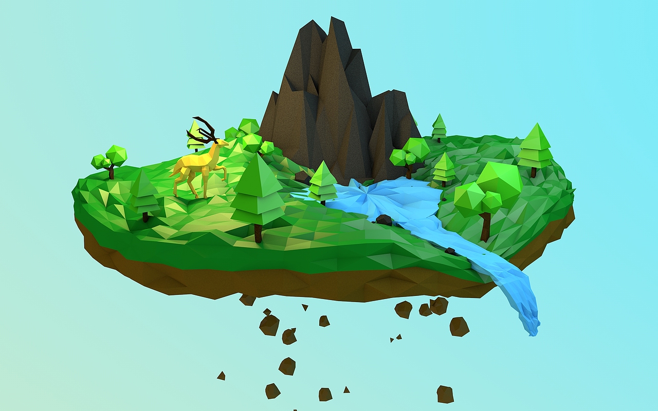 C4D-多边形风格练习（图ZMTYwNzkwNjA4） - 其他三维 - 站酷设计师是康先生啊原创素材 - 站酷ZCOOL