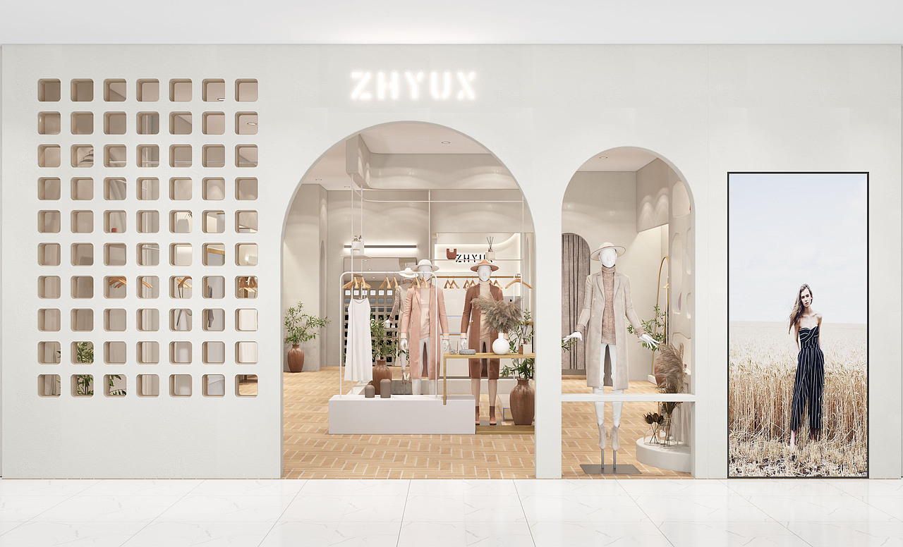 现代轻奢风格服装店（图ZMjI4MjIwMTY0） - 家装设计 - 站酷设计师郭小熙先森原创素材 - 站酷ZCOOL