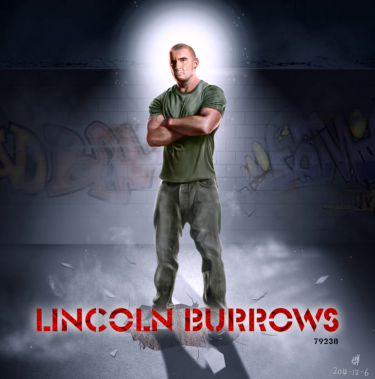 越狱人物绘画lincoln burrows !