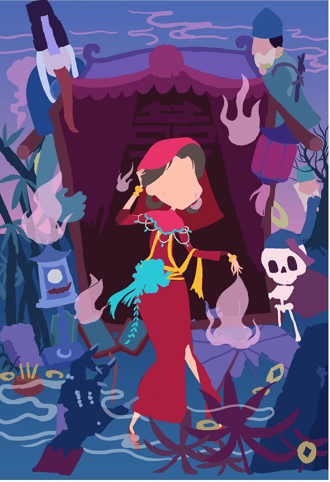 中式鬼新娘～（图ZMzc5MDA3MDg4） - 创作习作 - 站酷设计师左肩有只鬼原创素材 - 站酷ZCOOL