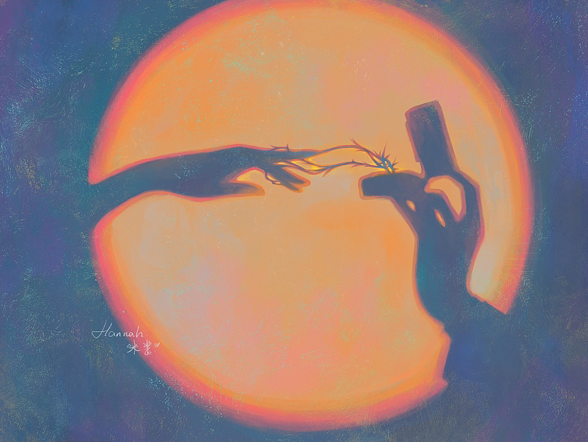细思极恐的『爱情倒影』系列插画