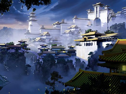 最近的一张国风场景练习