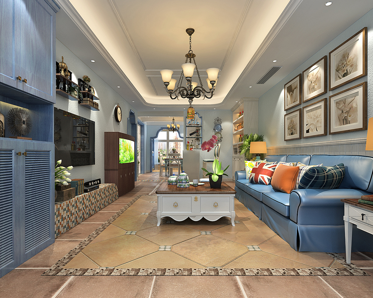 【保定梵壹装饰】城市印象140平美式地中海风格