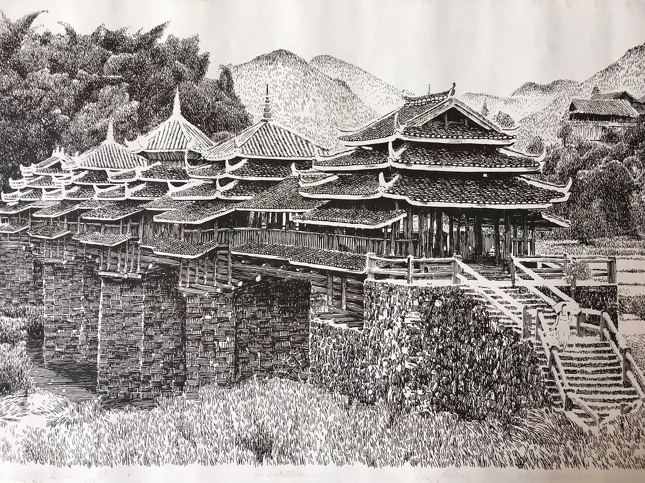 钢笔画作品欣赏