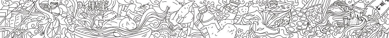 果宝墙面贴画插画设计