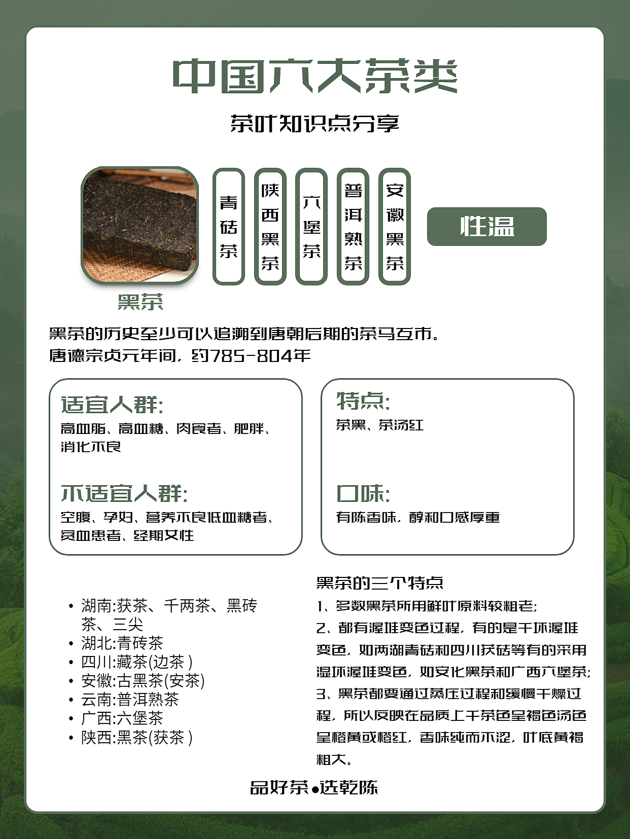 中国六大茶类,乾陈为您解读!