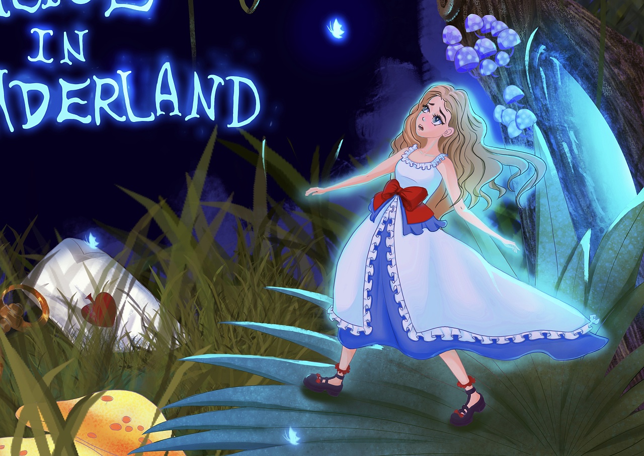 爱丽丝梦游仙境 儿童插画