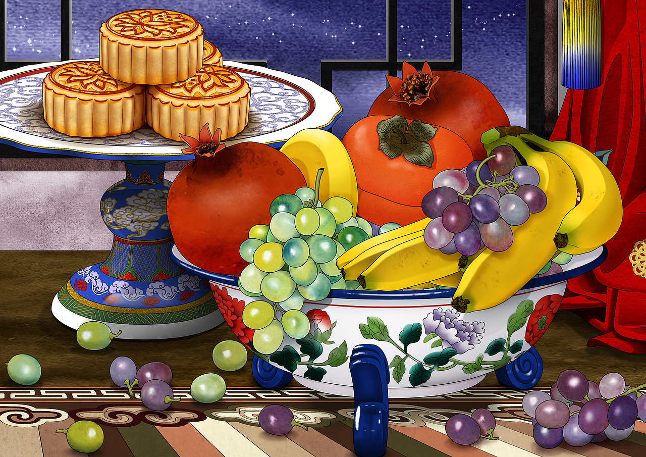 中秋节-泰迪熊形象-兔儿爷（图ZMjI1MDQ0NTI0） - 艺术插画 - 站酷设计师涵宇Louis原创素材 - 站酷ZCOOL