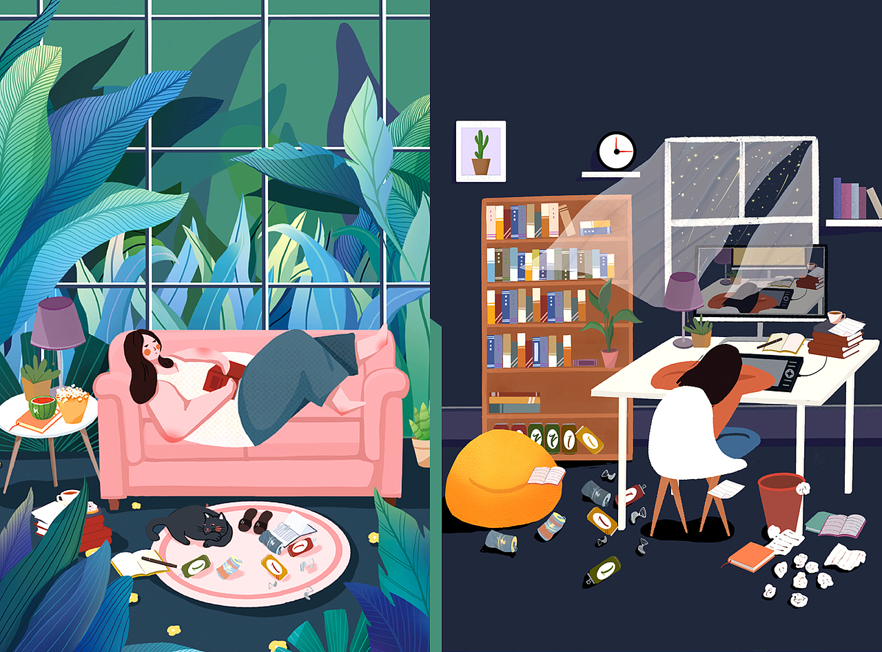 2019年插画总结（图ZMTkwODI2MDk2） - 商业插画 - 站酷设计师拾贰Li原创素材 - 站酷ZCOOL