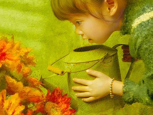 花房小姑娘-油画+摄影（个人主页-ZNDI3NjY0OTY=） - 人像摄影 - 站酷设计师陈小静_CXJ原创素材 - 站酷ZCOOL