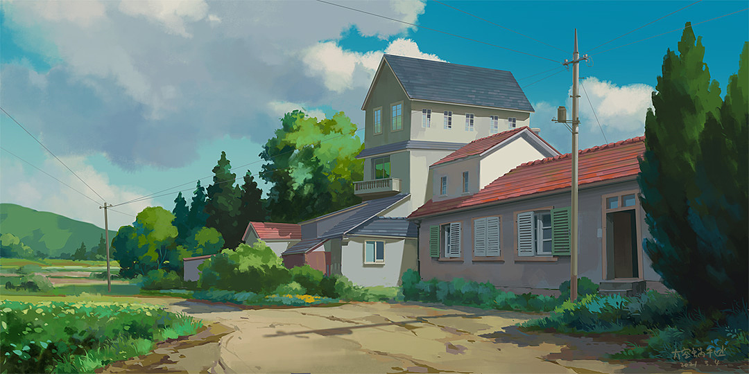 动漫风场景群练（图ZMjQ1MjE4ODA0） - 创作习作 - 站酷设计师太空蜗牛爱画画原创素材 - 站酷ZCOOL