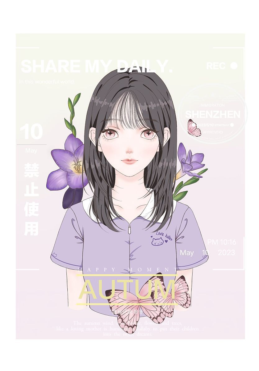 花草少女系列插画（图ZMzU0MjM0ODYw） - 商业插画 - 站酷设计师果软汁糖原创素材 - 站酷ZCOOL