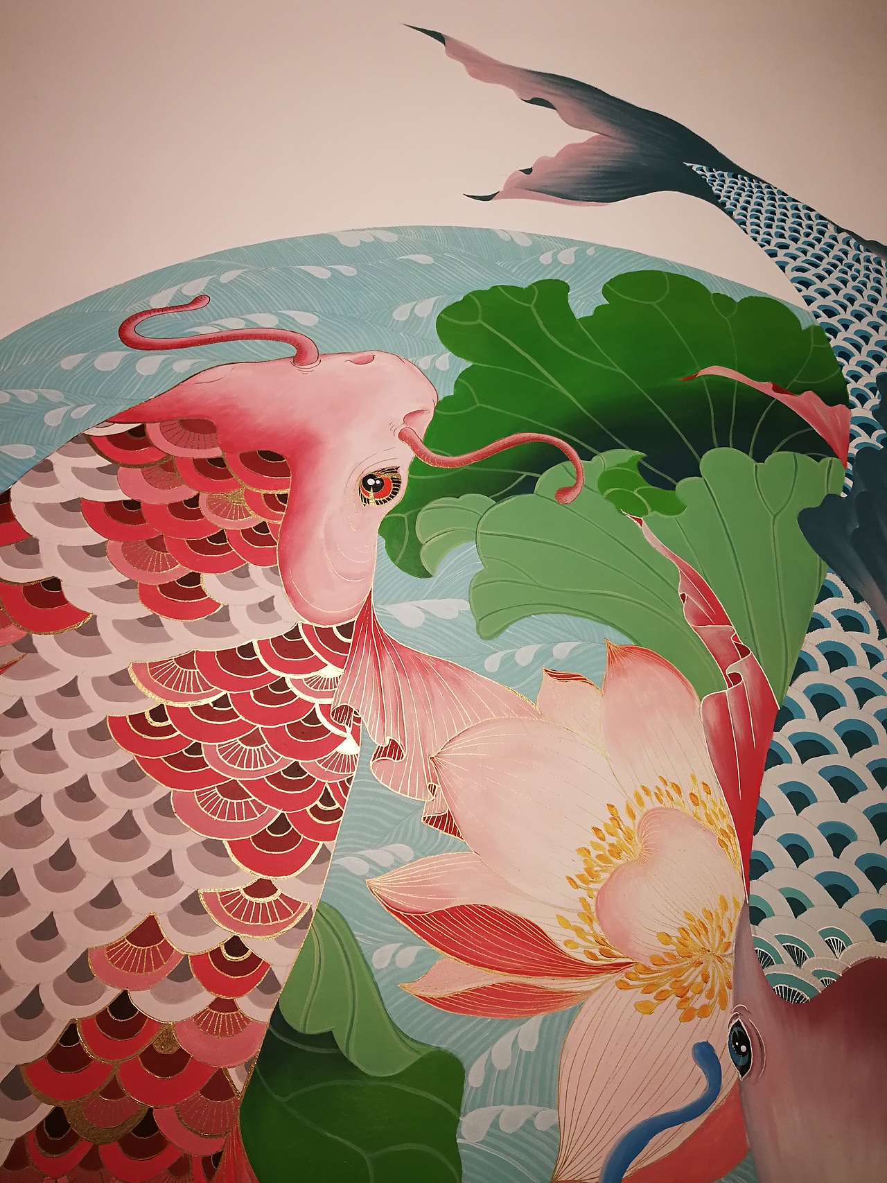 荷掩涟漪，鱼逐乾坤。（图ZMTAzMjAzMjE2） - 新锐潮流插画 - 站酷设计师画画嘞老王原创素材 - 站酷ZCOOL