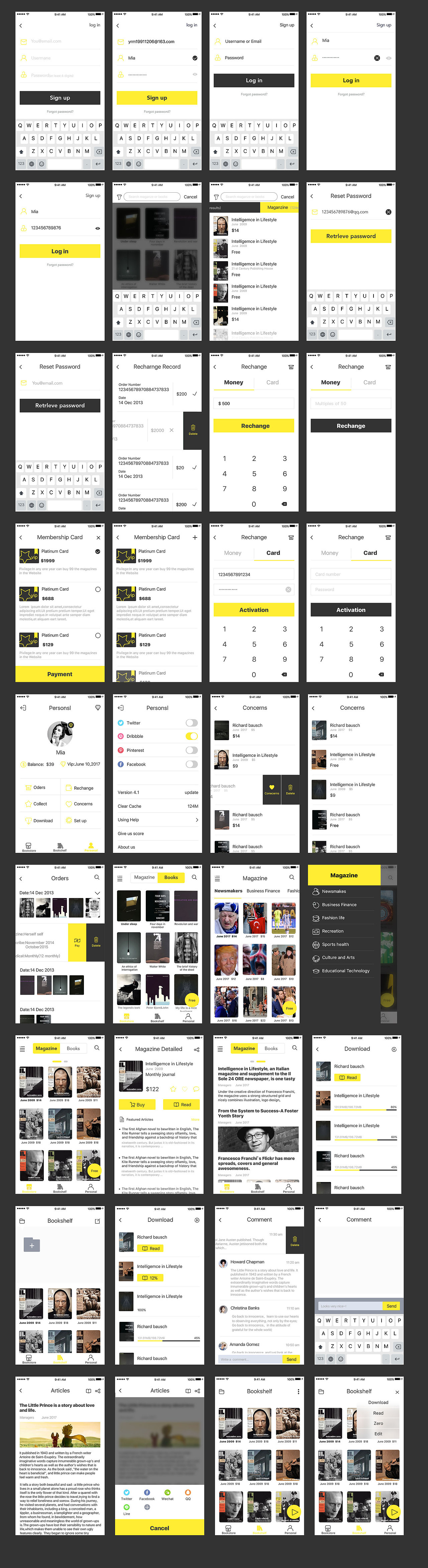 阅读appUI界面（图ZOTA3ODc4NjA=） - APP界面 - 站酷设计师俞喵喵原创素材 - 站酷ZCOOL