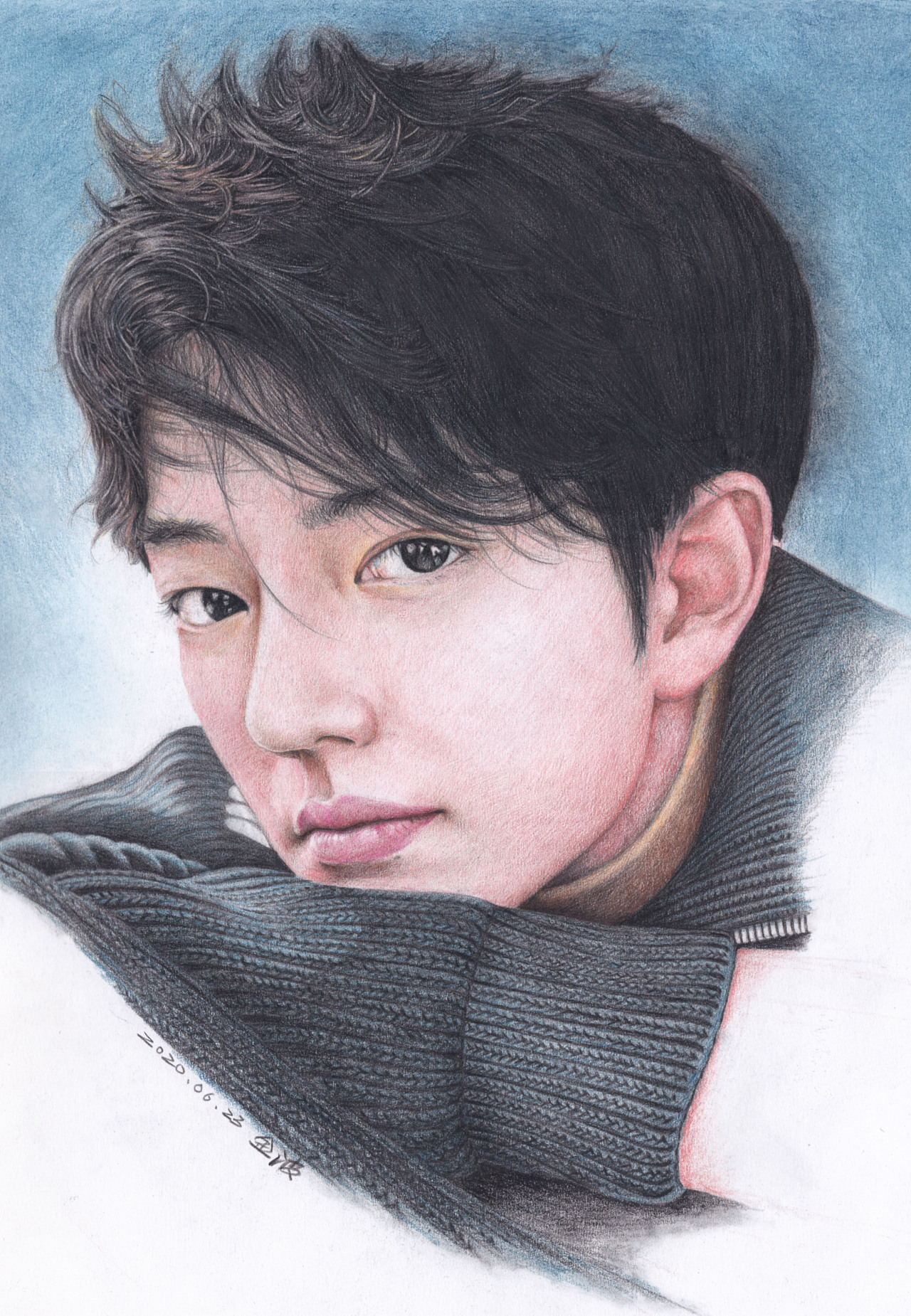 彩铅人像作品-肖战|纯艺术|绘画|金波大叔 - 原创作品 - 站酷 (zcool)