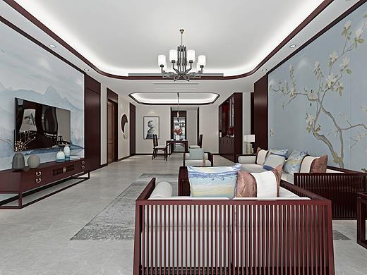 「菏泽装修」城建蓝庭/中式/水墨丹青 行云流水