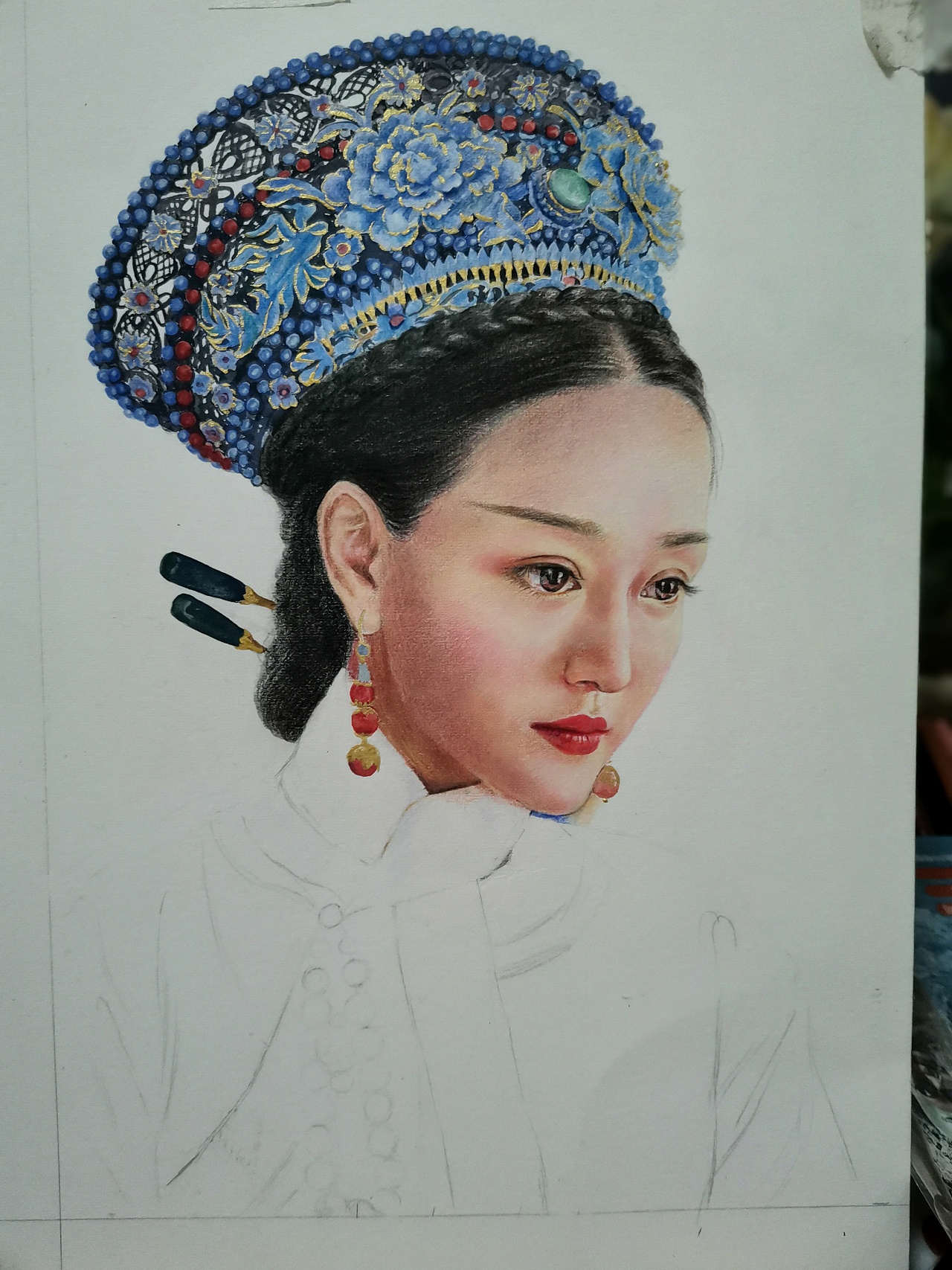 彩铅古装人物肖像