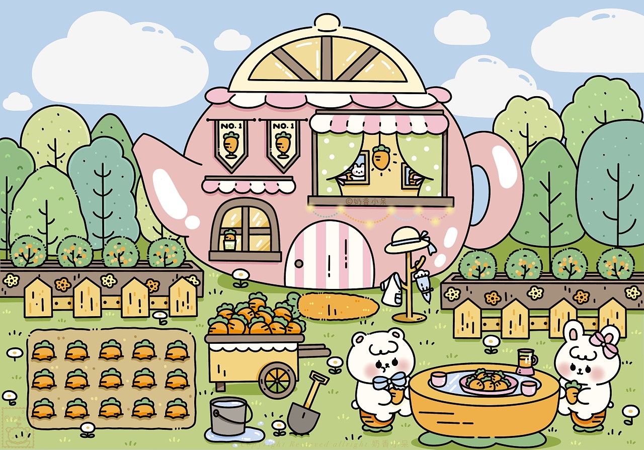 胡萝卜庄园|插画|创作习作|奶香小呆 - 原创作品 - 站酷 (zcool)