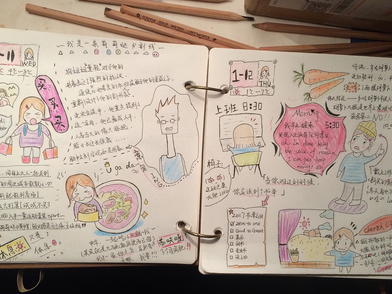 软视界 手账插画 儿童绘本 日常琐事记录 水彩彩铅手绘 给你看看我的手账本（图ZNzYxMTkzOTY=） - 创作习作 - 站酷设计师软视界原创素材 - 站酷ZCOOL