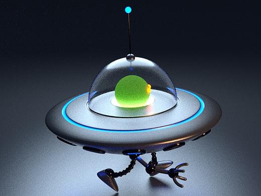 C4D小动画 行走的UFO