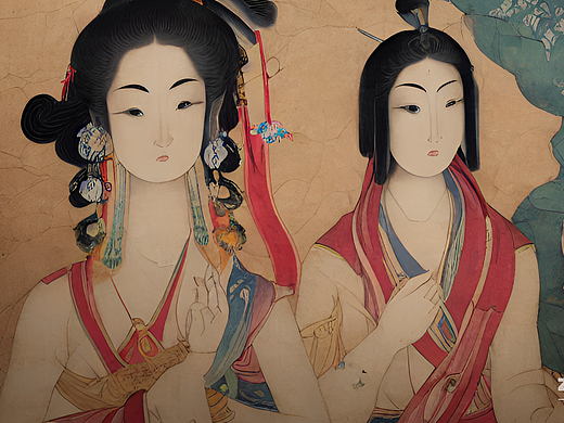 #AI创作实验室#敦煌壁画，古典美女，