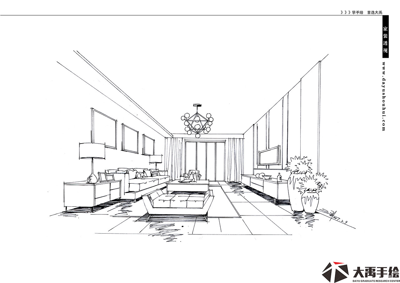 室内线稿图|空间|家装设计|爱手绘大禹_原创作品-站酷zcool